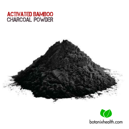 activated bamboo charcoal powder displayed in a small pile
